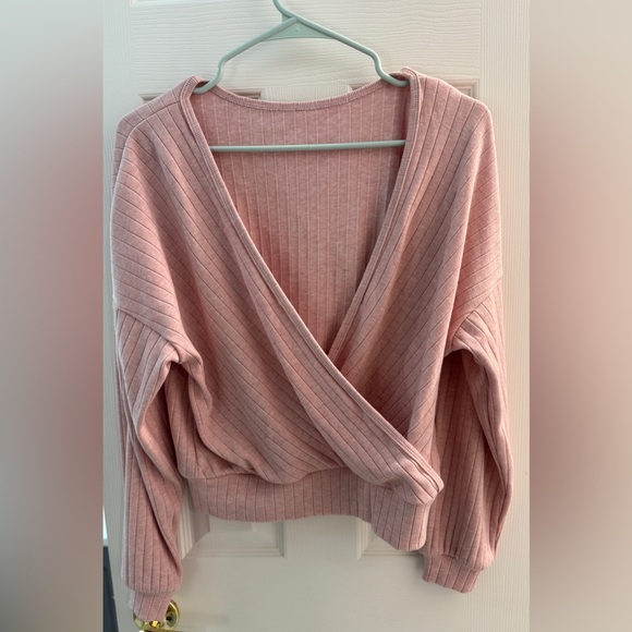 OGL Blush Wide Rib Surplice Top-NWOT - Picture 4 of 8